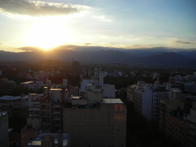 Coucher de soleil sur les Andes